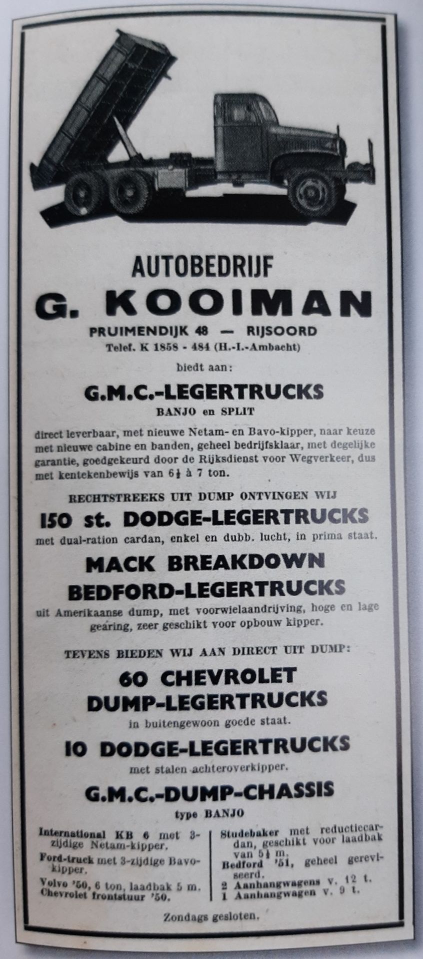 GMC surplus ad